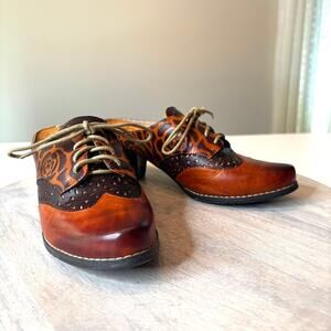 Elite by Corkys Imperial Leather Mule Bohemian Western Embossed Floral Size 7